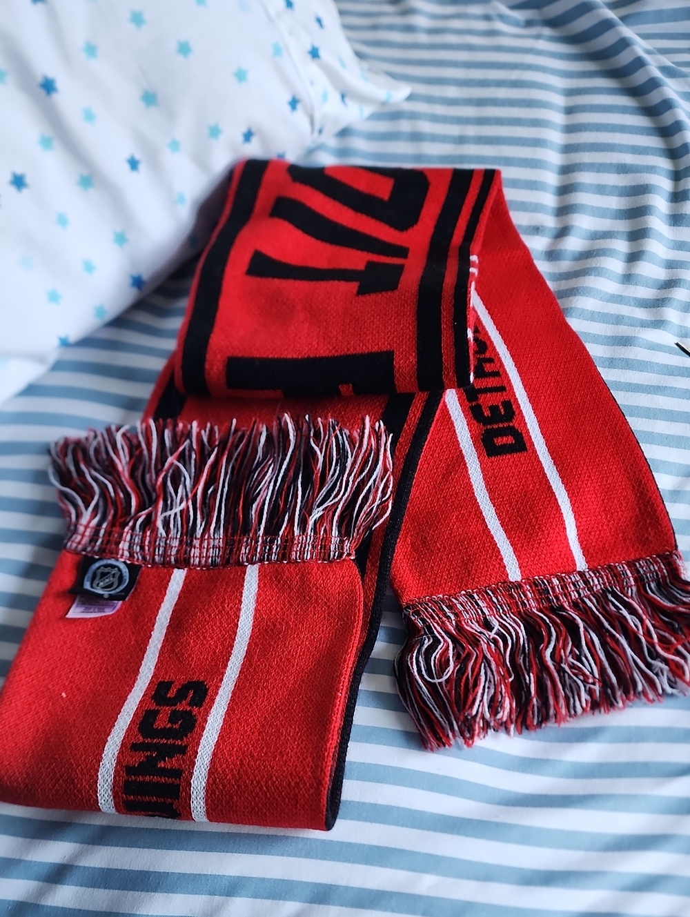 NHL Red and Black Team Scarf with White Accents